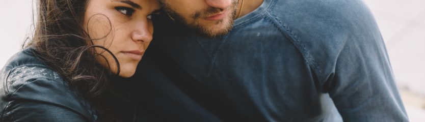Depression in young people Depressed young couple outside