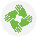 Icon of four hands in a circle