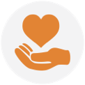 Icon of hand holding a heart