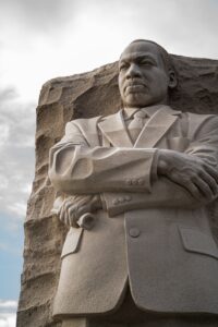 Dr. Martin Luther King Jr. monument in Washington D.C. The image is a testament to his leadership in the face of adversity.